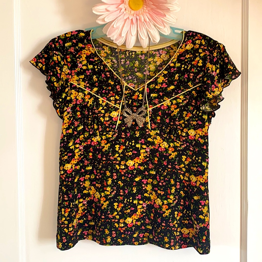 Vintage 90s 00s Y2K floral baby doll top